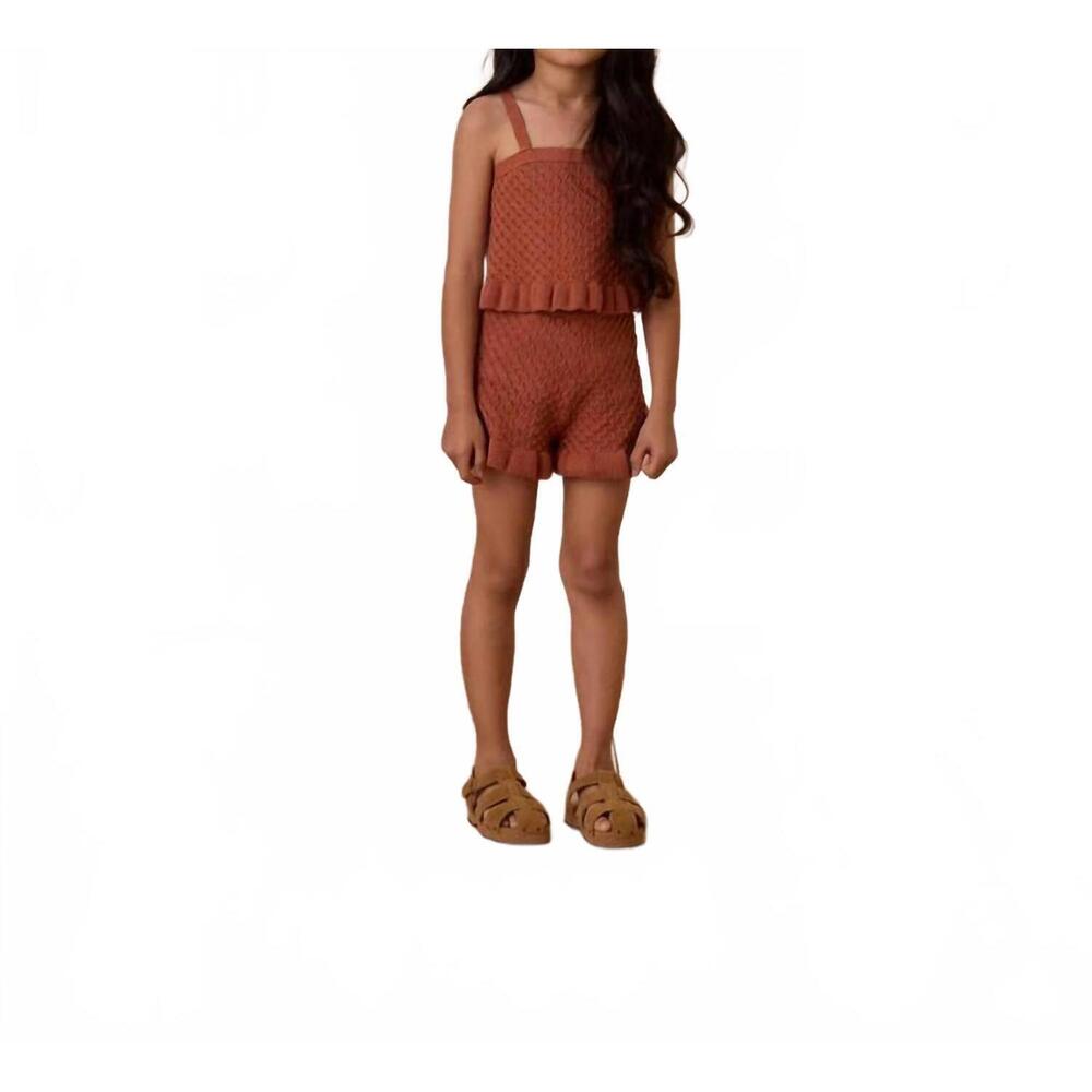 NEW RYLEE + CRU girls' crochet set in poppy